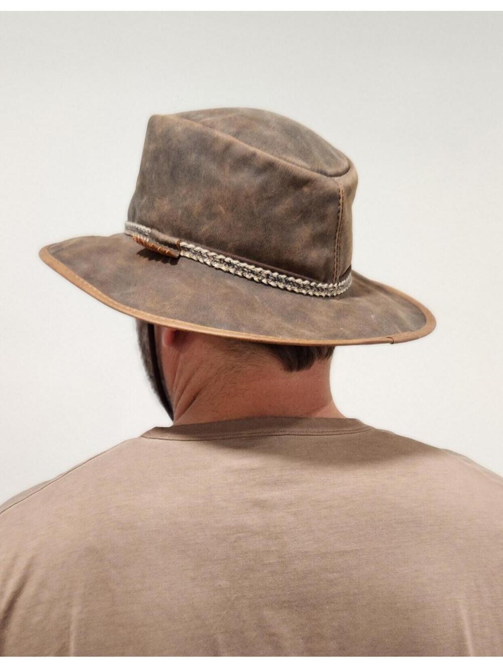Overland Rancher Packable Oil-Leather Cowboy Hat size L